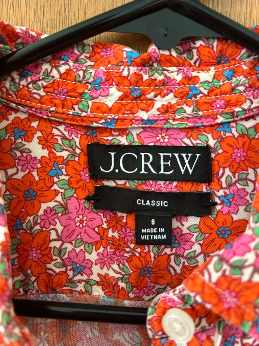 J. Crew Red and Pink Floral Button-Down Shirt - Picture 3 of 4
